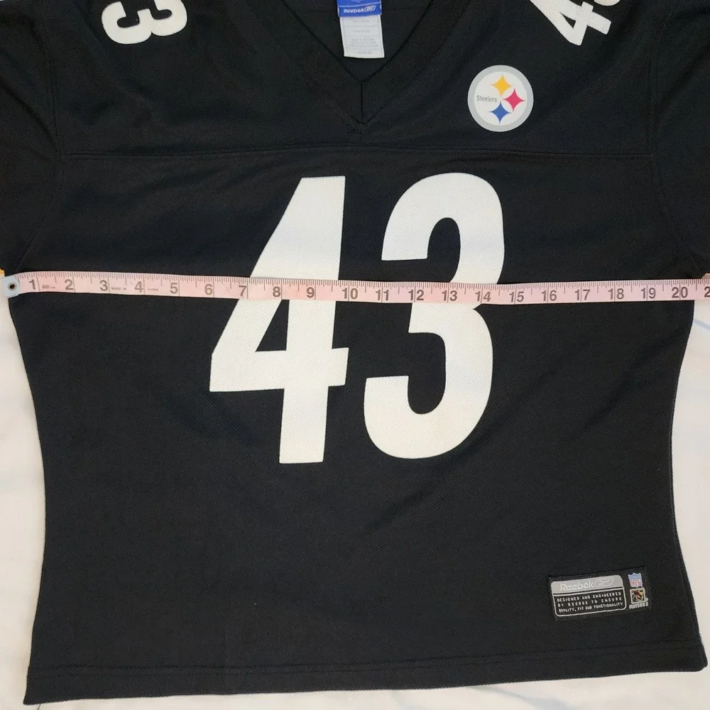 Reebok Steelers Polamalu 43 NFL Football Jersey Black Gold Youth M - Picture 5 of 6